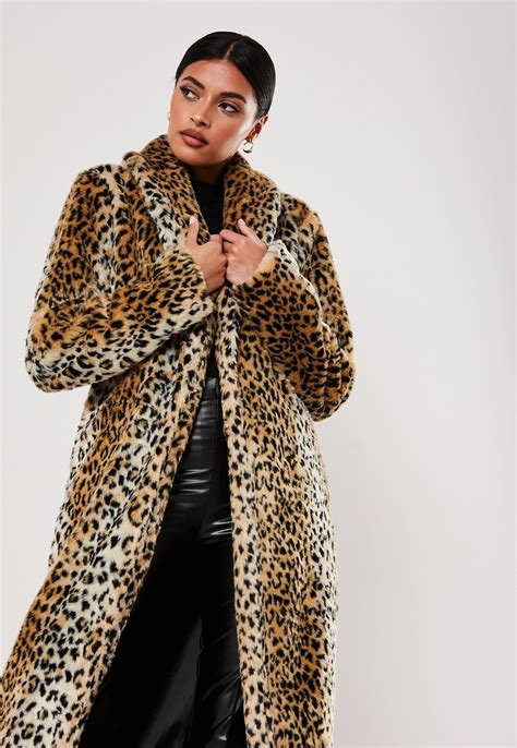 long leopard faux fur coat|women's leopard faux fur coat.